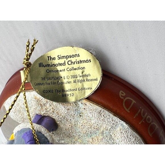 THE SIMPSONS Bradford Christmas Ornament Illuminated "Slippity Doh! Da" Homer - Picture 7 of 9